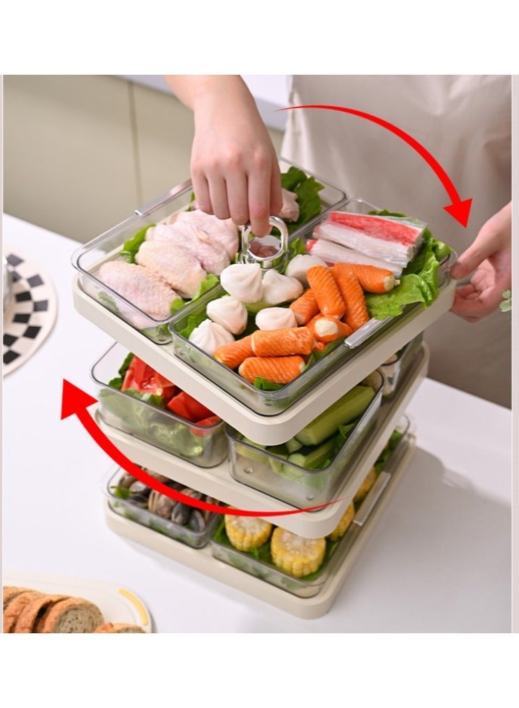 general 8 Plate Rotating Dish Platter - 360° Swivel Hot Pot Ingredient Plate Anti-Slip Divided Serving Tray for Home Party Kitchen - Image 2